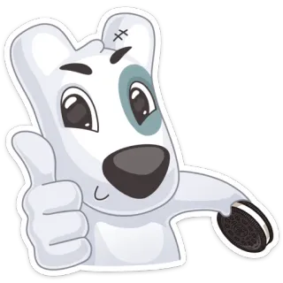 👍 cartoon, animal, cookie, dog, cute, thumb up telegram sticker