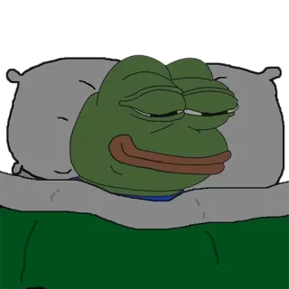 📎 Pepe the Frog pepe, rana, durmiendo, meme, dibujo animado whatsapp sticker