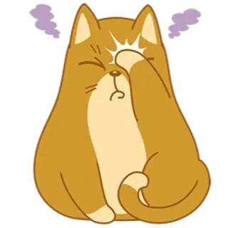 🤦‍♂️ gatto, arrabbiato, dispiaciuto, infastidito, esausto telegram sticker