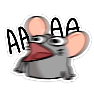 😮 AAAA souris, dessin animé, expression, drôle, mème, cri, choqué telegram sticker