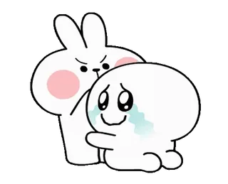🥺 bunny, crying, sad, cute, cartoon whatsapp sticker
