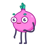 😃 hành tây, rau, phim hoạt hình, thức ăn, dễ thương, nhãn dán telegram sticker