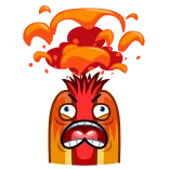 😡 lửa, vụ nổ, sốc, khuôn mặt, hoạt hình, quái vật, sợ hãi telegram sticker