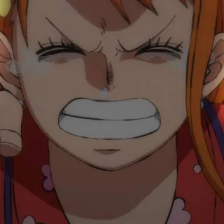 😭 Nami One Piece 动漫, 哭泣, 娜美, 海贼王, 难过 telegram sticker