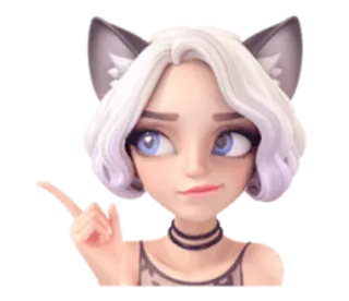 💡 девушка-кошка, аниме, милый, мультфильм, девушка, фэнтези telegram sticker