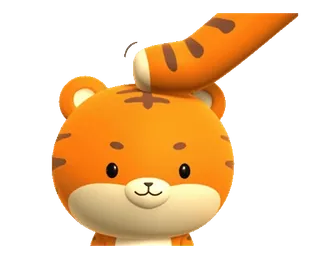 😇 老虎, 动物, 可爱, 卡通 telegram sticker