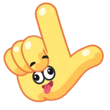 🤪 Gesto de mano, Perdedor, Ofensivo, Mano de dibujos animados telegram sticker