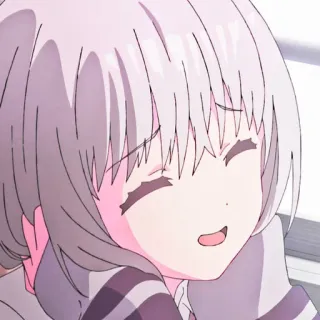 🤣 Anime, Dibujos animados, Chica, Retrato, Sonrisa, Linda telegram sticker