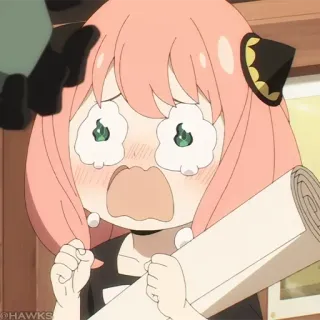 🍥 Anya Forger Spy x Family Anime, Dessin animé, Pleurs, Fille, Spy x Family, Anya Forger, Mignon telegram sticker
