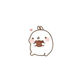 🍪 molang, kawaii, cute, rabbit, food, dessert telegram sticker