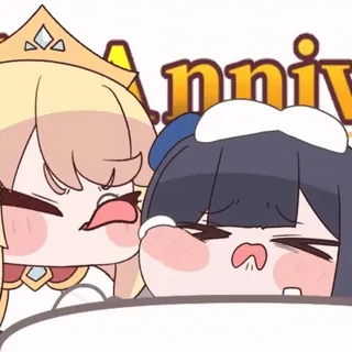 😛 Lumine and Paimon Genshin Impact Anniversary telegram sticker