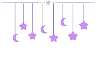 🟣 star, moon, decoration, celestial, purple, night telegram sticker