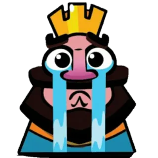 😭 King Clash Royale Clash Royale, Король, Плачущий, Грустный, Эмодзи, Мобильная Игра, Персонаж telegram sticker
