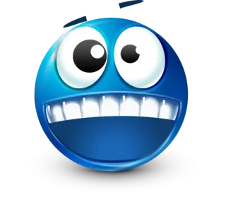 🤩 Emoji, Cara, Sonrisa, Dibujo animado, Azul whatsapp sticker