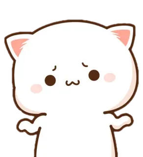 ✨ mèo, trắng, dễ thương, buồn, động vật telegram sticker
