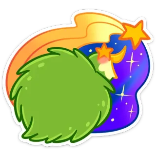 💫 arbusto, verde, estrelas, celestial, cometa, adesivo telegram sticker