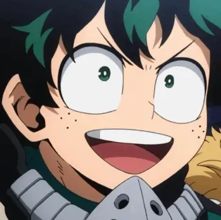 🥦 Izuku Midoriya My Hero Academia 애니메이션, 만화, 영웅, 소년, 미소 telegram sticker