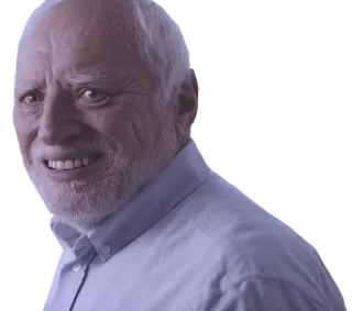 🙂 Hide the Pain Harold meme, internet, funny, humor, awkward, pain, hide the pain harold telegram sticker
