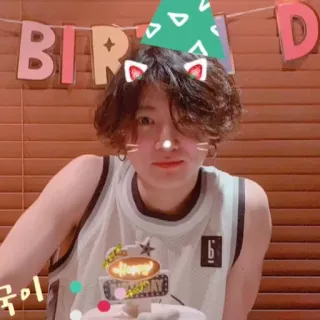🥳 국이 birthday, party, cat ears, cake, celebration telegram sticker