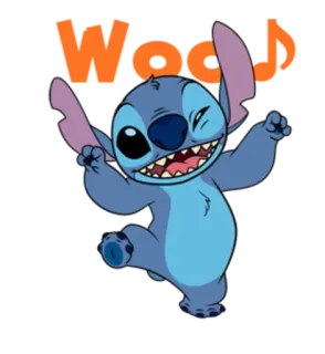 😉 Stitch Woob cartone animato, blu, alieno, carino, personaggio telegram sticker