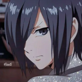 🍙 Touka Kirishima Tokyo Ghoul anime, touka, ghoul, kirishima, tokyo ghoul, manga, japanese telegram sticker