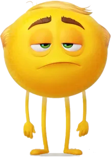 💤 Gene The Emoji Movie Emoji, Triste, Amarelo, Entediado, Desenho animado telegram sticker