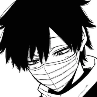 ⬛ 动漫, 漫画, 角色, 蒙面 telegram sticker