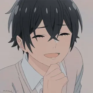 🖤 动漫, 男孩, 微笑, 快乐, 角色, 漫画 telegram sticker
