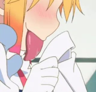 👅 Tohru Miss Kobayashi's Dragon Maid аниме, дракон, язык, милый, мультфильм telegram sticker