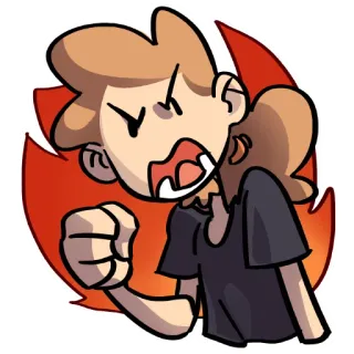 😠 Мультфильм, Злость, Разочарование, Огонь, Злой, Персонаж telegram sticker