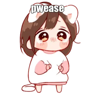 🤔 pwease carino, anime, ragazza, supplicante, kawaii, implorante, adorabile whatsapp sticker
