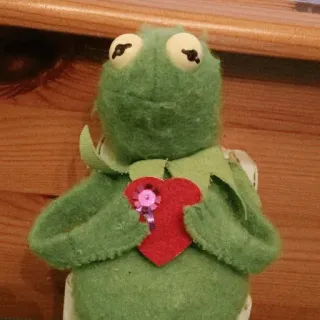 ♥️ Kermit カーミット, マペット, 人形, ハート, 愛, 緑 telegram sticker
