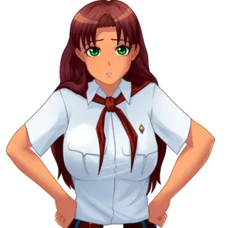 😕 Anime, Menina, Uniforme escolar, Fofa, Desenho animado, Personagem telegram sticker