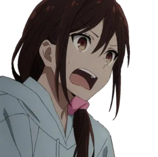 😓 anime, ragazza, spaventata, espressione, scioccata telegram sticker