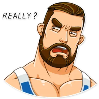 🤨 REALLY? man, uitdrukking, twijfel, vraag, ongeloof telegram sticker