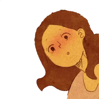 👀 wanita, mengintip, penasaran, kartun, ilustrasi telegram sticker
