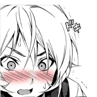 😳 ドキ อนิเมะ, มังงะ, โดกิ, เขิน, ประหม่า, เหงื่อ telegram sticker