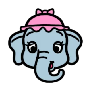 👒 코끼리, 만화, 동물, 모자, 귀여운, 아기 telegram sticker