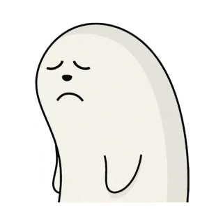😞 triste, cartone animato, carino, personaggio, emozione, animale whatsapp sticker