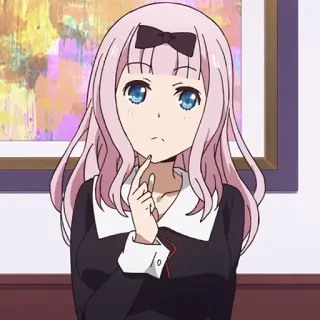 💜 Chika Fujiwara Kaguya-sama: Love Is War Аниме, Манга, Чика Фудзивара, Кагуя-сама, Любовь это война, Милый, Думающий telegram sticker