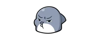 🦈 mignon, en colère, dessin animé, poisson, phoque, animal telegram sticker
