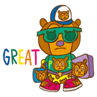😎 GREAT Cartoon Bär, Charakter Sticker, Tier Sticker, Cooler Sticker whatsapp sticker
