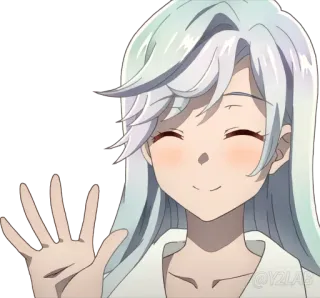 👋 Anime, Gadis, Gelombang, Kartun telegram sticker