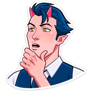 😍 demonio, anime, ilustración, sticker, personaje, hombre telegram sticker
