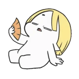 🥵 Cartone animato, Persona, Fan, Personaggio, Seduto, Rilassato telegram sticker