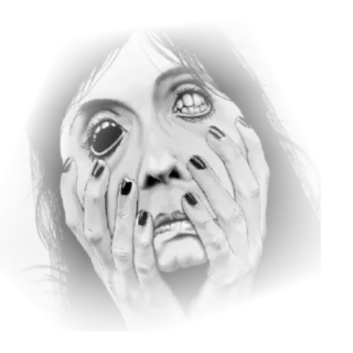 😱 horror, creepy, scary, portrait, woman, distorted face telegram sticker