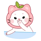 🐾 kucing, persik, hewan, lucu, kawaii, stiker whatsapp sticker