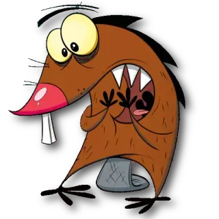😱 Daggett The Angry Beavers แด็กเก็ตต์, บีเวอร์จอมโกรธ, การ์ตูน, บีเวอร์, ตลก, บ้า telegram sticker