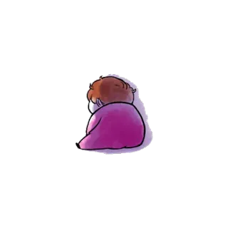 😔 Cartone animato, Triste, Piangendo, Arrabbiato, Solo, Personaggio telegram sticker