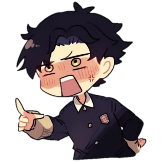 😠 Anime, Wütend, Schuluniform, Zeigen, Cartoon, Niedlich telegram sticker